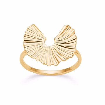 Ring i forgyldt sterlingsølv med vifteformet design