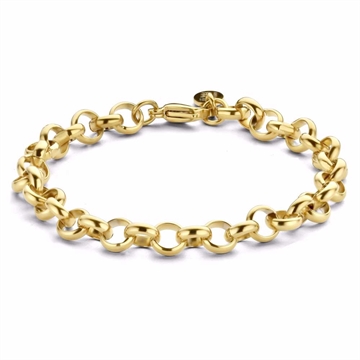 Guldfarvet ROLO armbånd i stål med runde led og elegant design