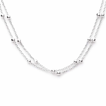 Dobbelt Ankelkæde i Sølv med Kugler – 925 Sterling