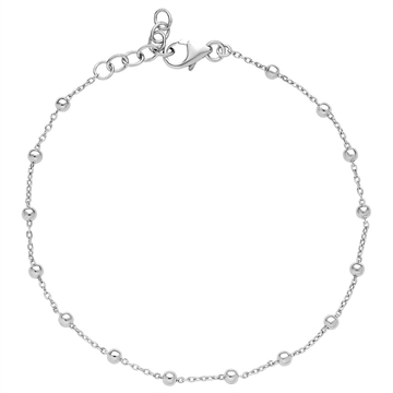 Armbånd i sølv med sølvkugler og rhodineret overflade - LUND COPENHAGEN