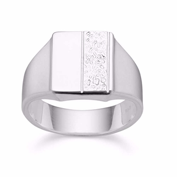 Herre Signet Ring i Sølv – Firkantet Design