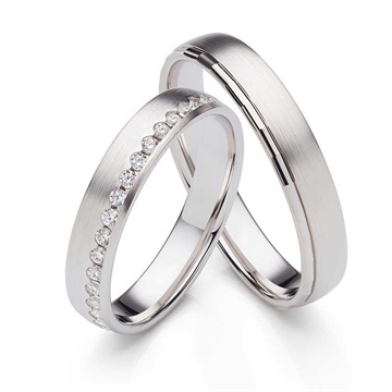 Vielsesringe i Sølv med Zirkonia - 4 mm