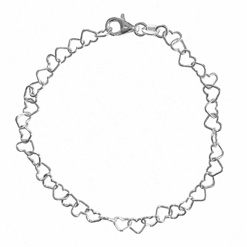 Armbånd i sølv med sammenflettede hjerter - Guld & Sølv Design.