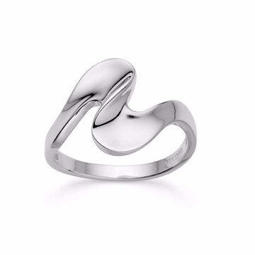 Sølvring i bølget design i sterling sølv - GULD & SØLV DESIGN