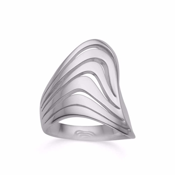 Elegant dame ring i Sterling Sølv med buer - GULD & SØLV