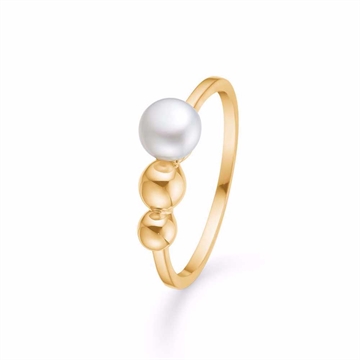SOPHIA ring i forgyldt sølv med perle