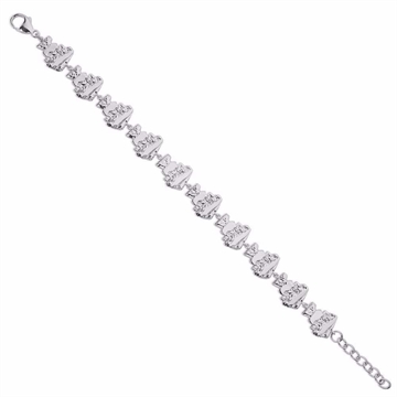 Sølv armbånd med rustikke led i feminint og elegant design