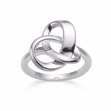 Sølvring med flettet knude i sterling sølv
