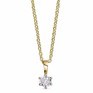 Vedhæng i 8 kt. guld med diamant 0,10 ct - GULD & SØLV DESIGN