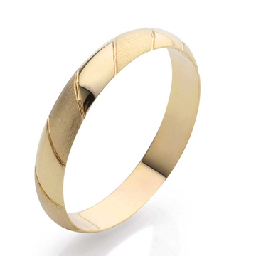 Enkel Vielsesring i 9 kt. Guld - 4 mm