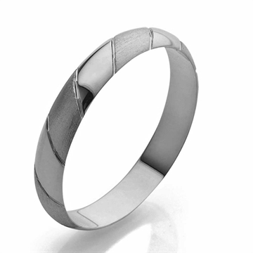 Vielsesring i 9 kt. Hvidguld - 4 mm