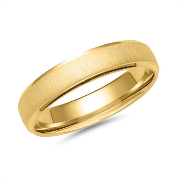 Vielsesring i guld med tværmat midterflade, polerede kanter inkl. gravering
